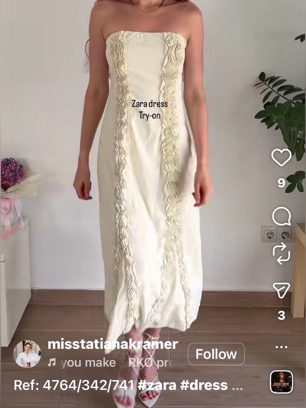 Zara midi dress with embossed ruffles 4764/342